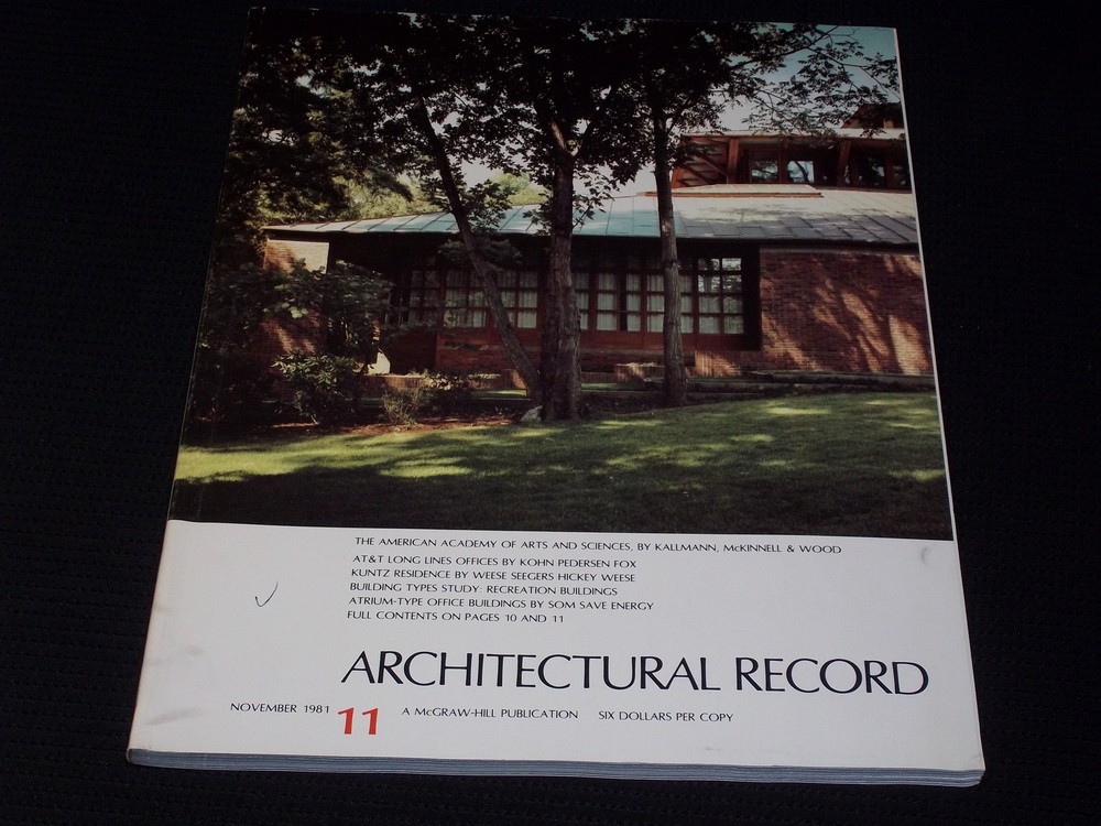 1981 NOVEMBER ARCHITECTURAL RECORD MAGAZINE - ACADEMY OF ARTS & SCIENCE - E 5944-image