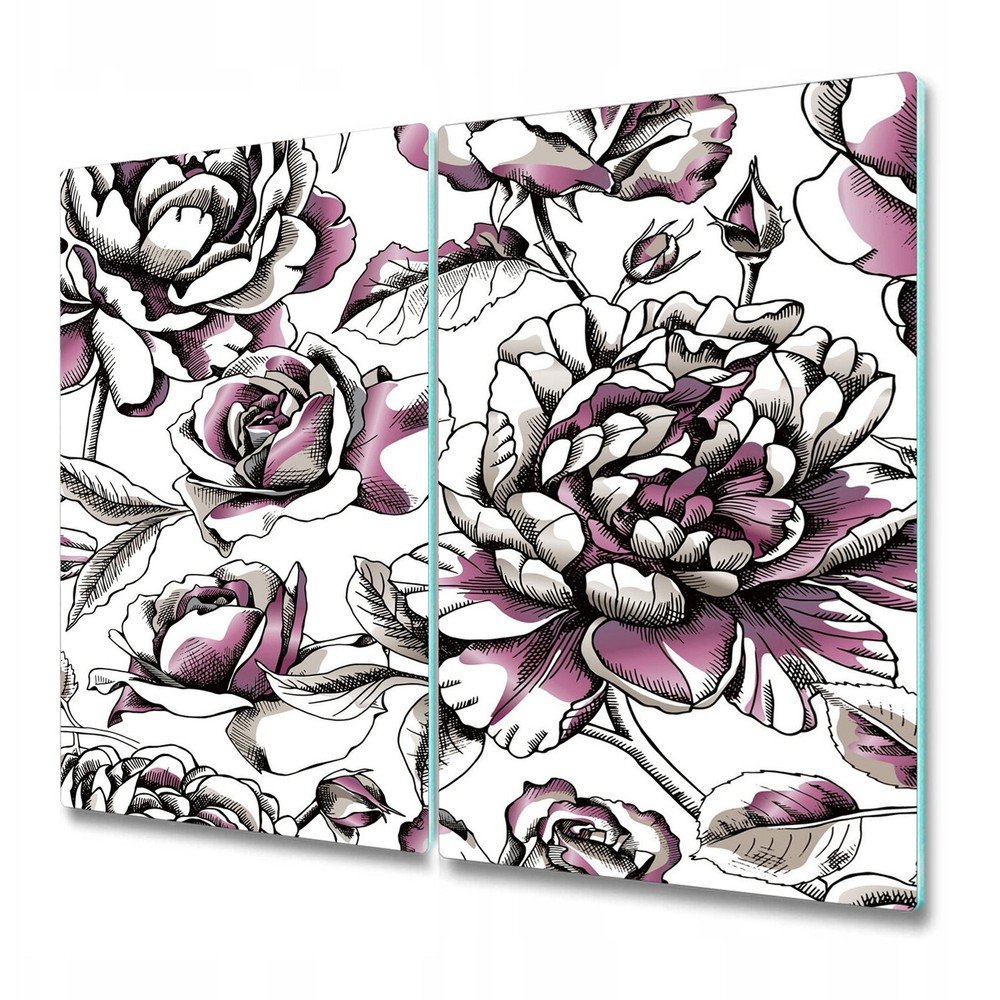 Glass Surface Protector Roses Elegant floral Chick Girly print Flower 2x30x52