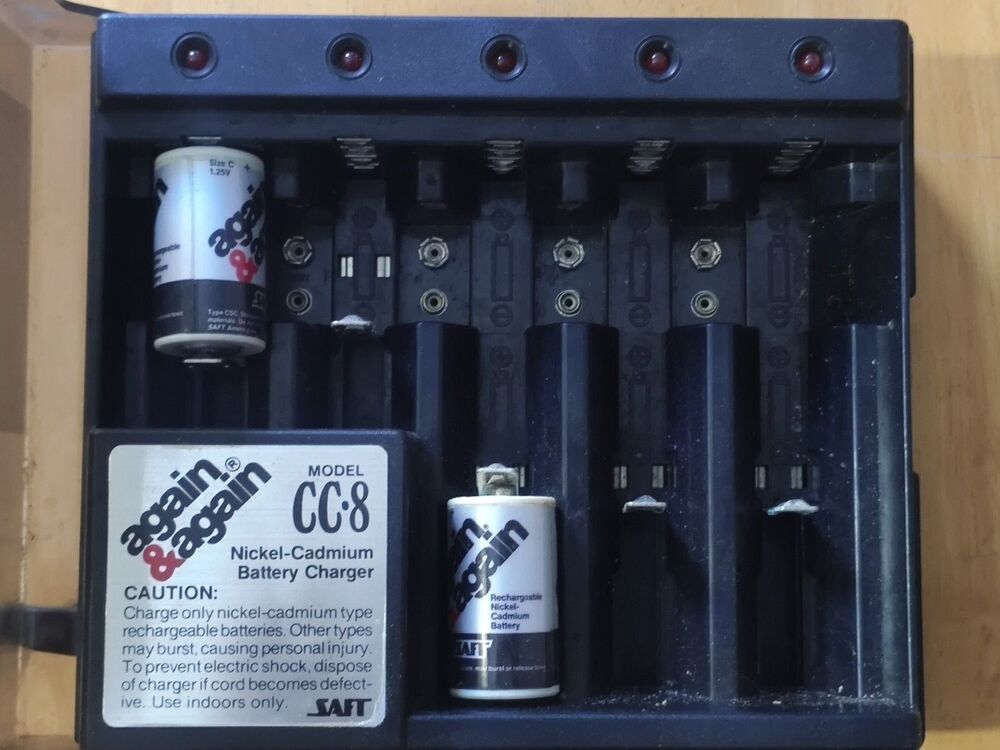 Durable Fast-Charging Nickel-Cadmium Battery Charger Model CC-8 for Repeated Use