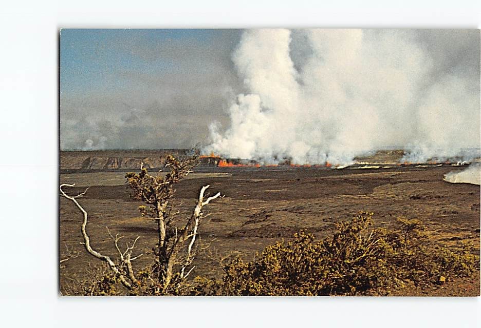 Postcard Spectacular rift eruption Kilauea Crater Hawaii USA