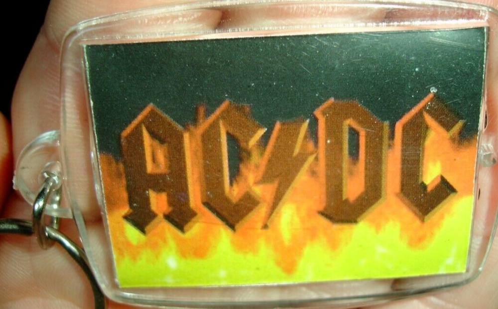 AC/DC Rock Band vintage novelty key chain keychain charm fob B. Johnson Key ring