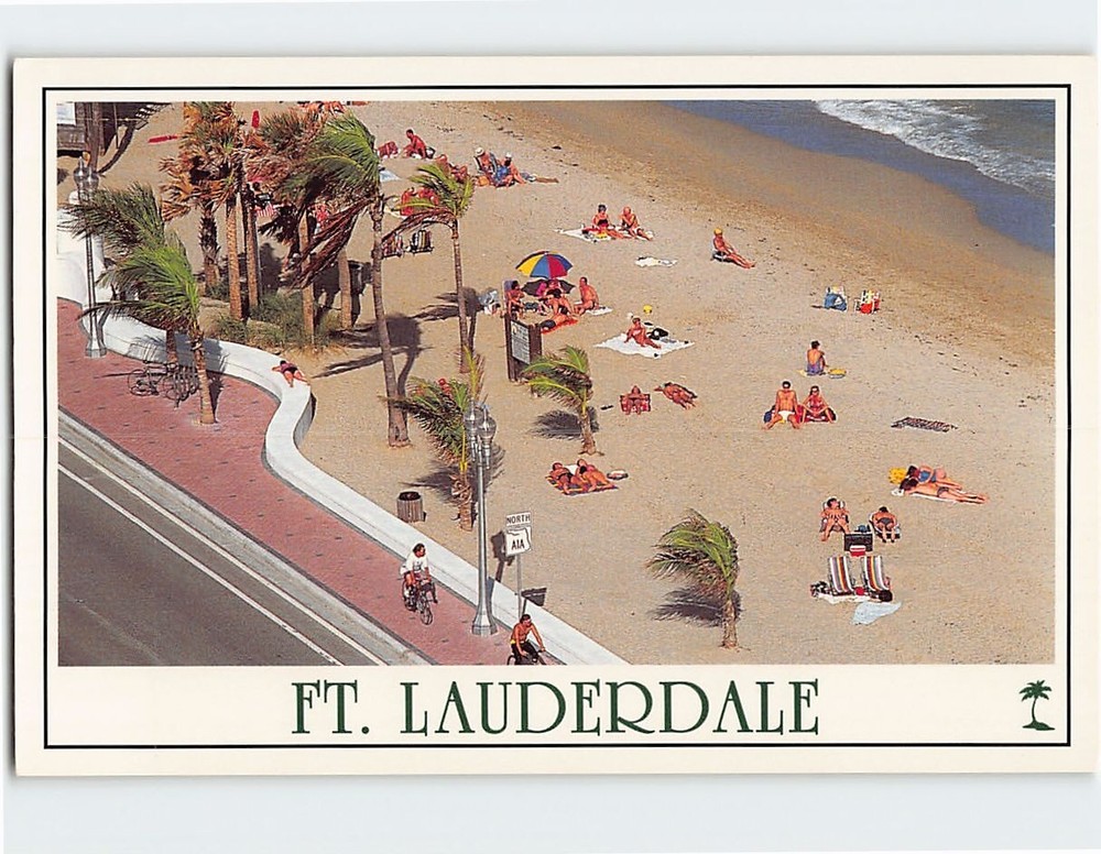 Postcard Beach Scene Fort Lauderdale Florida USA