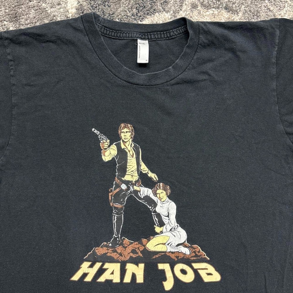 Han Job Star Wars Parody Shirt Mens Medium Vintage Y2K Han Solo Leia 2000s Funny