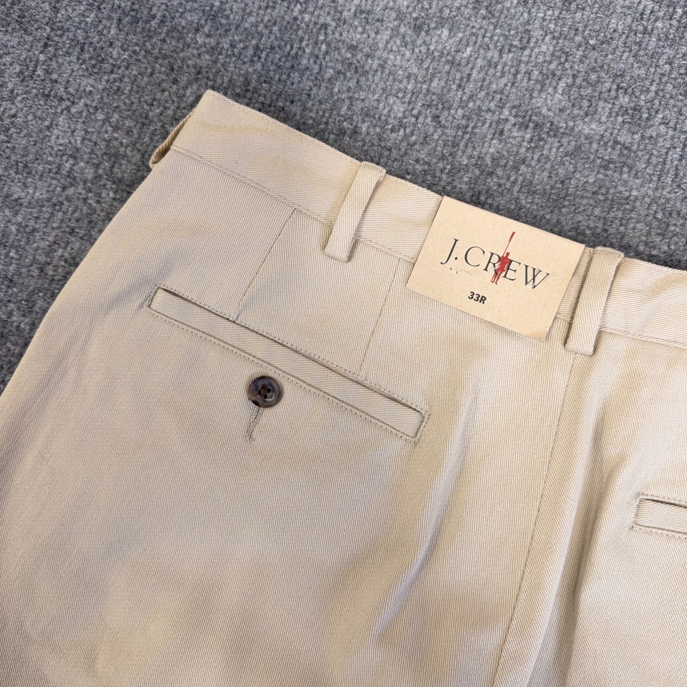 Vintage J.CREW Oarsman Pant Men 33x32 Khaki Tan Straight Leg Twill Chino NEW