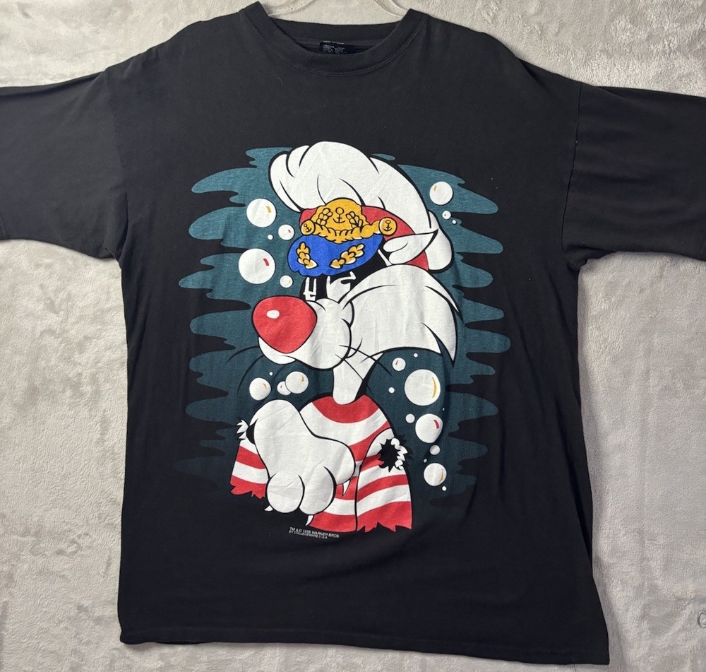 Vintage Sylvester Cat T Shirt Looney Tunes 1995 Warner Bros Graphic Tee 2XL