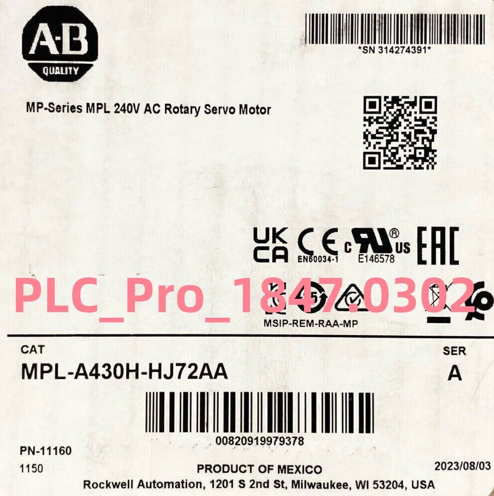 1PCS Brand New Allen Bradley MPL-A430H-HJ72AA AC Servo Motor Warranty 12 months