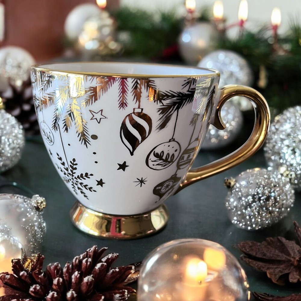 Grace Teaware Beautiful Holiday Ornament Tea Cup