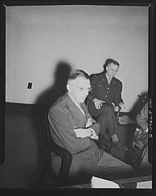 Photo:World War II Men in Meeting Room 1930s 1940s Military Uniforms
