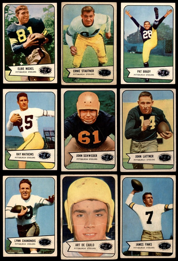 1954 Bowman Pittsburgh Steelers Near Team Set 3 - VG 5761704 (10 / 12 cards)