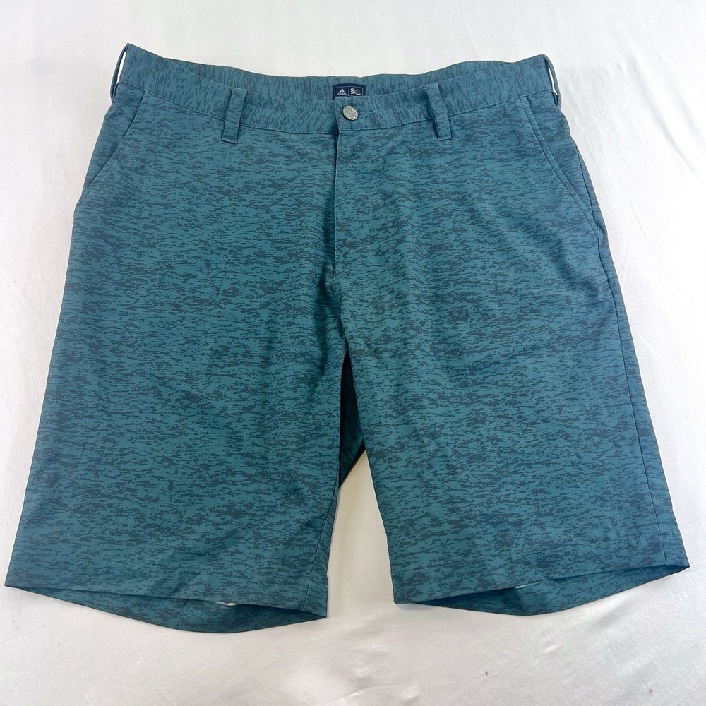 Adidas Golf Shorts Mens 34 Blue Teal Climalite Stretch Flat Front