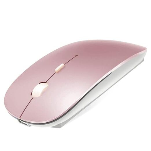KLO Rose Gold Rechargeable Bluetooth Mouse for MacBook iPad and More
