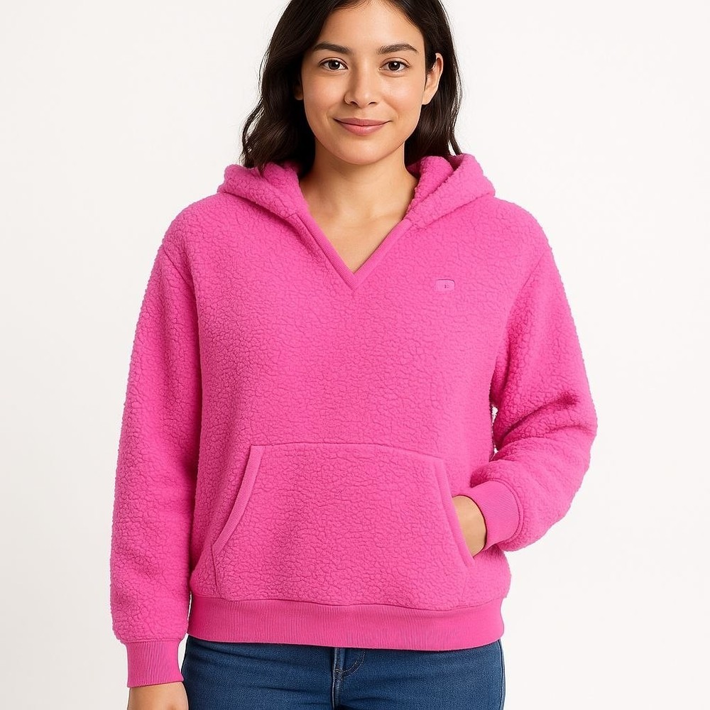 Victoria’s Secret PINK Sherpa Hoodie Pullover Women’s [S] NWT Fleece Cozy