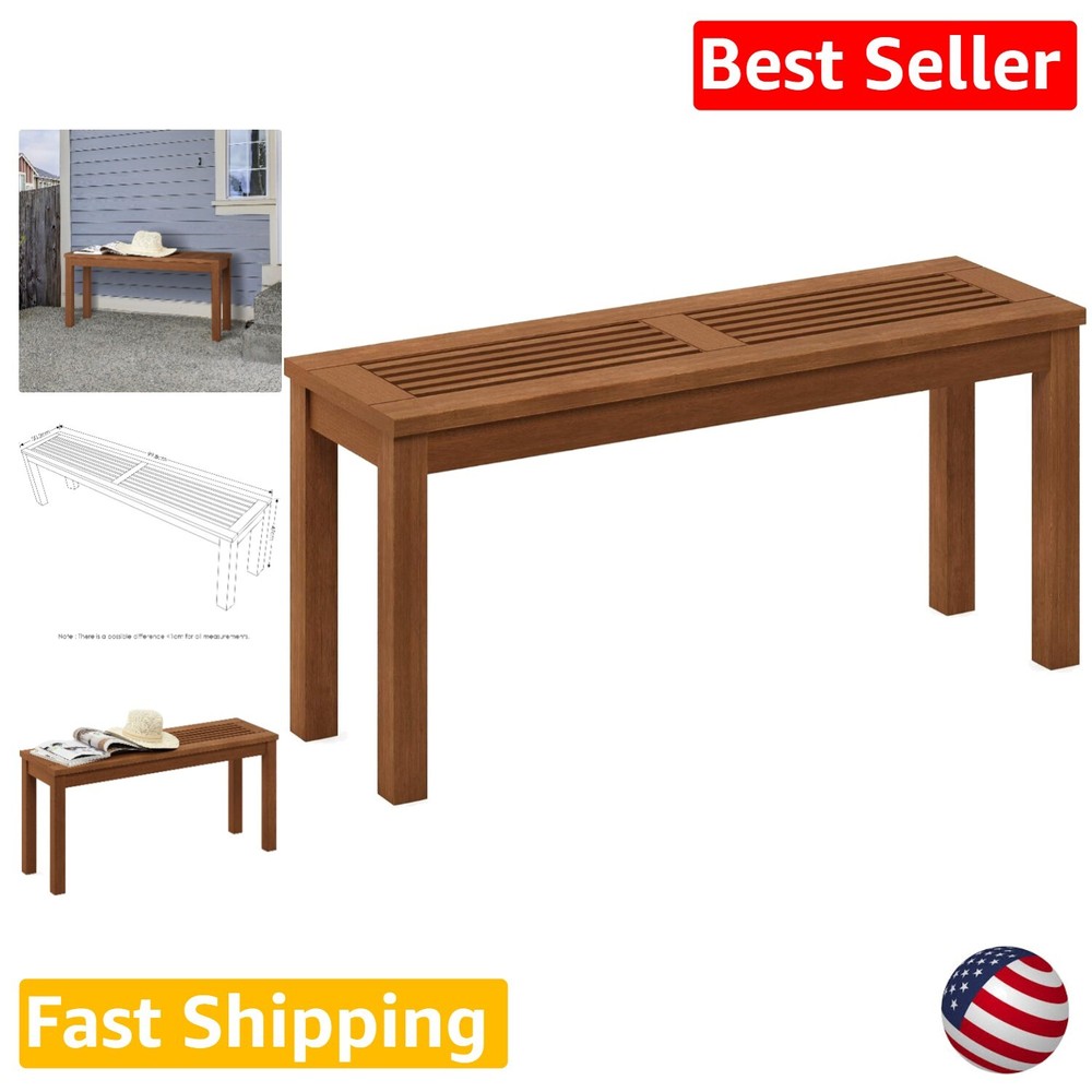 Tioman Natural Wood Backless Bench - Durable Outdoor Design
