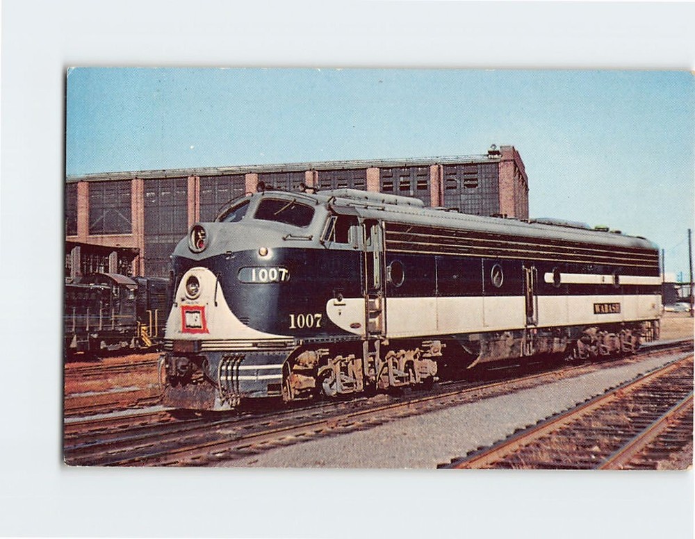 Postcard Wabash 1007 EMD E8 At Decatur Illinois
