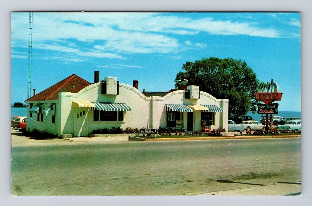 St Ignace MI-Michigan, Belle Isle Finer Foods, Advertising, Vintage Postcard