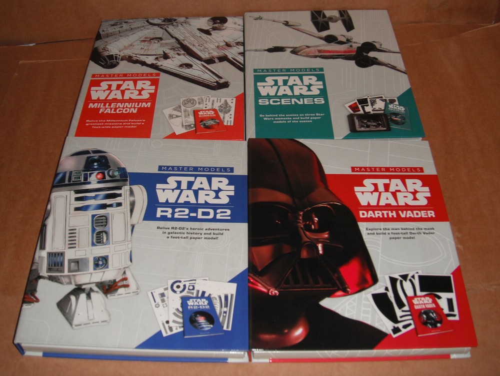 Lot of 4 Star Wars Master Models Millennium Falcon,Darth Vader,R2-D2,Scenes