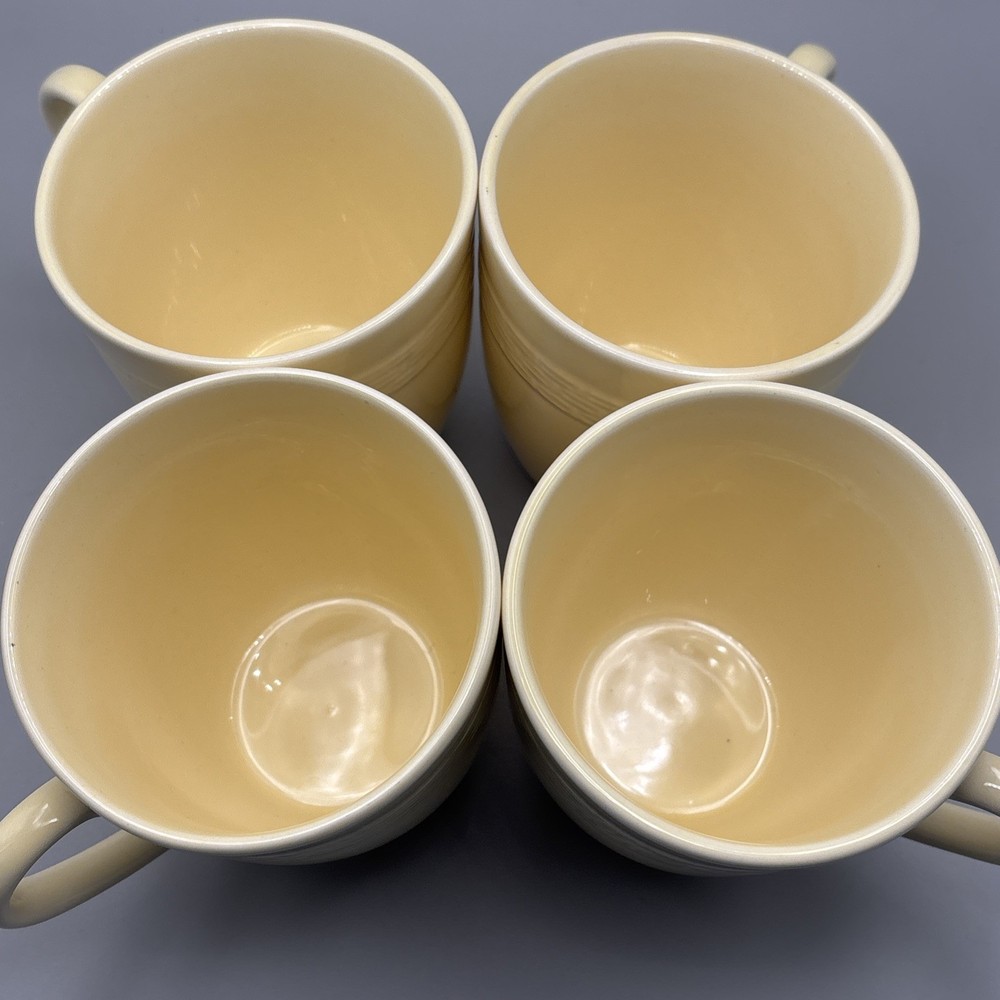Martha Stewart MSE Basketweave Yellow Set of 4 Mugs