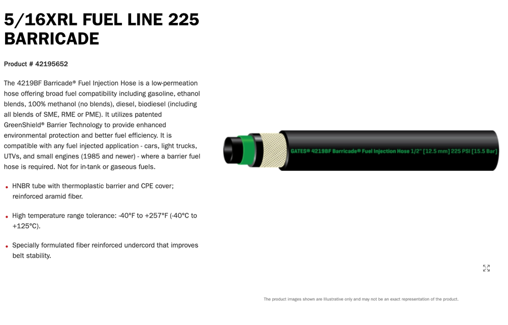 Gates Barricade Fuel Injection (MPI) Hose 5/16