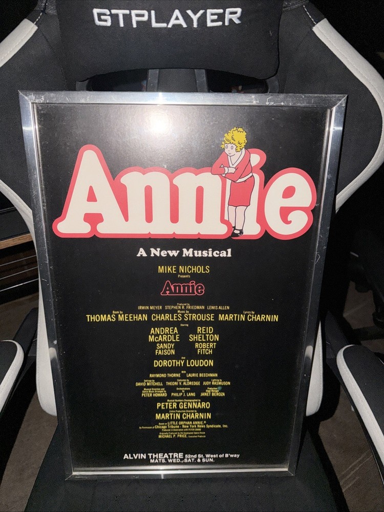 Annie Musical Poster Broadway Alvin Theatre Window Card 1977 Vintage