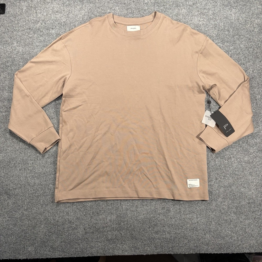 NWT Public Supply NYC Men's L Oversized Fit Tee Beige Heavyweight T-Shirt