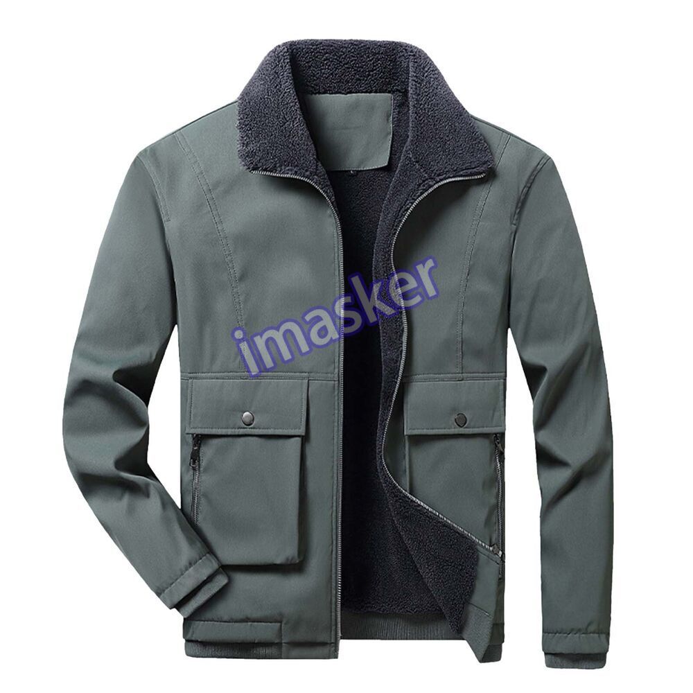 Mens Winter Faux Lamb Fleece Coat Lapel Jacket Plush Thickened Casual Warm Top