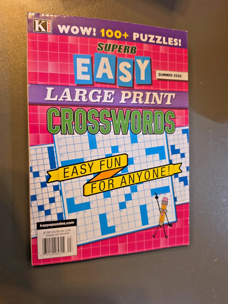 Superb Easy Large Print Crosswords by Kappa - Summer 2026 Edition - 100+ Puzzles