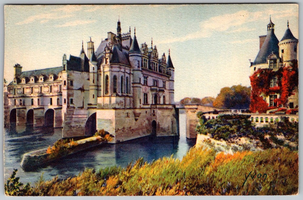 Vtg Postcard Chateau DE Facade Chenonceaux, Fr 1940s