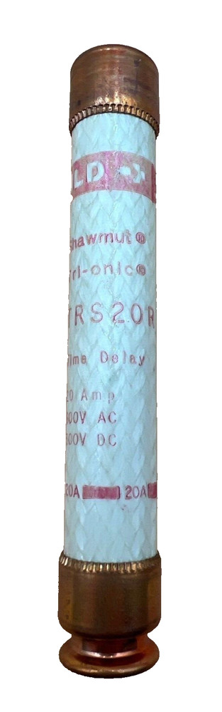 Gould Shawmut TRS20R 20A 600V Class RK5 Tri-Onic Time Delay Fuse Used