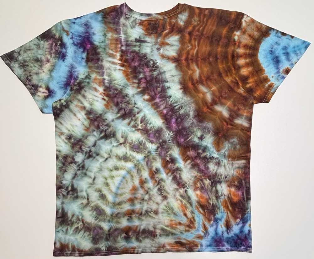 Handmade Ice Tie Dye Adult T-Shirt Unisex Size XL Multicolored Gildan Tee NEW