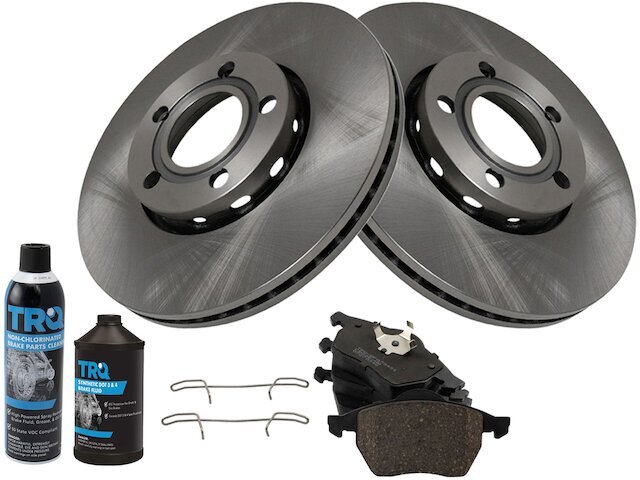 Front TRQ Brake Pad and Rotor Kit fits Audi A4 Quattro 1996-1999 42WFKP