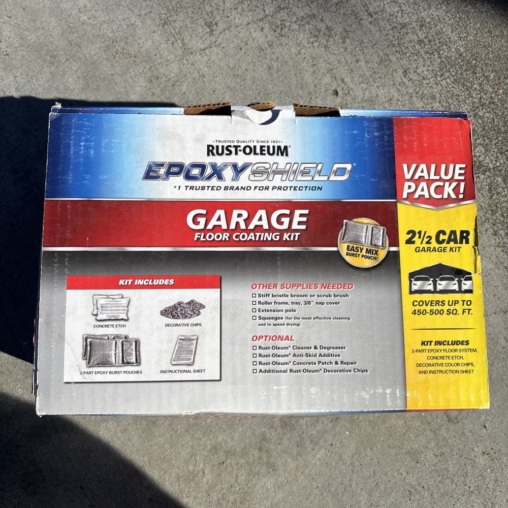 Rust-Oleum EpoxyShield Dark Gray Gloss Garage Floor Coating Kit 2.5 CAR  Kit