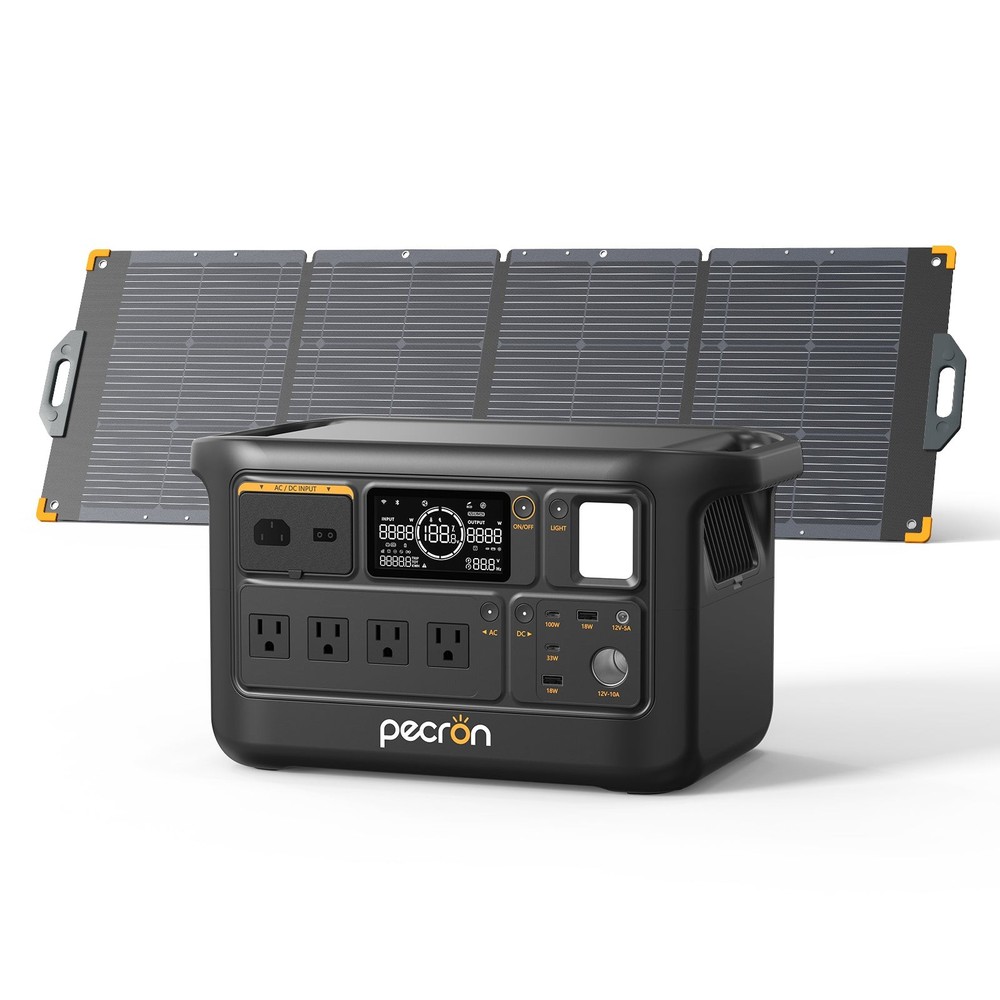 pecron F1000 Portable Power Station&200W Solar Panel for Off-grid Outdoor Travel
