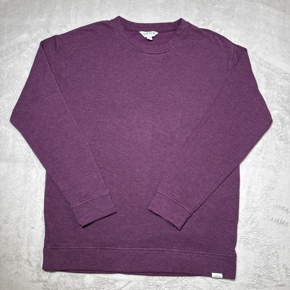 Orvis Sweatshirt Womens Cozy Pullover Long Sleeve Crew Neck Comfort XS Purple