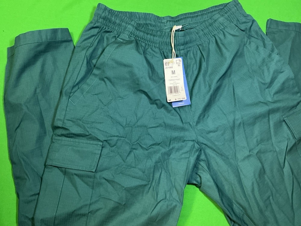 New Men's Adidas Originals Trefoil Woven Cargo Pants ~ Size Medium  #Jd1988 Teal