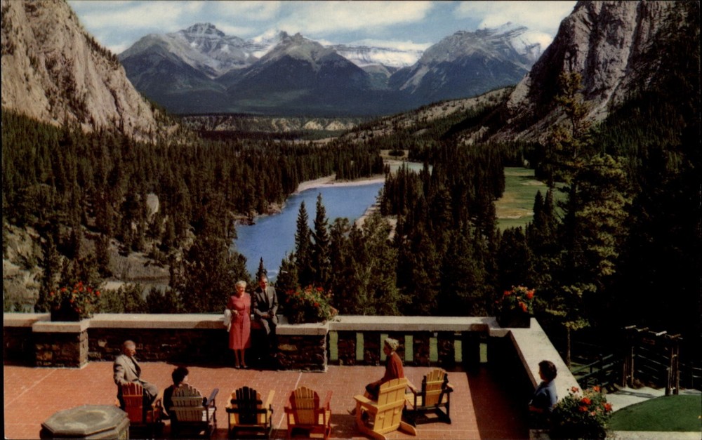 Bow Valley Banff Springs Hotel Banff Alberta Canada vintage postcard s969