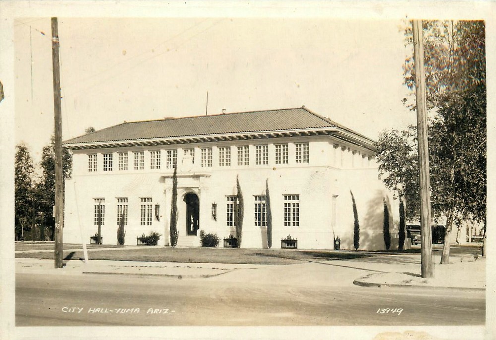 1930s Yuma Arizona City Hall occupation RPPC Postcard 26-2025