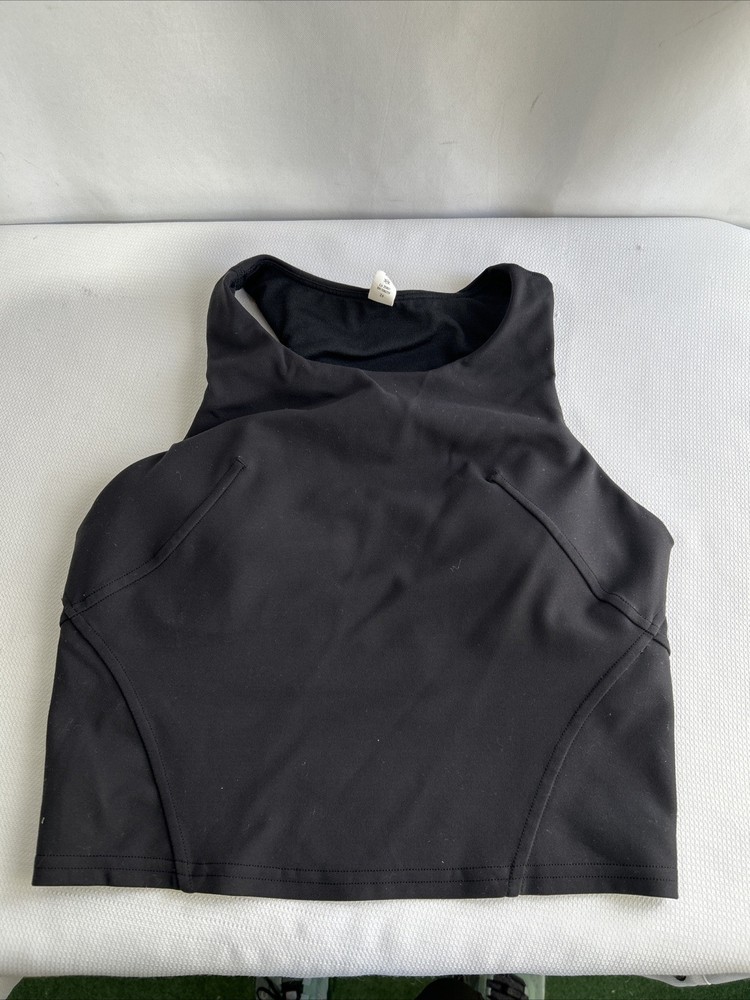 Lululemon Align High Neck Tank Top Womens Size 4 Black Workout Gym Built-In Bra