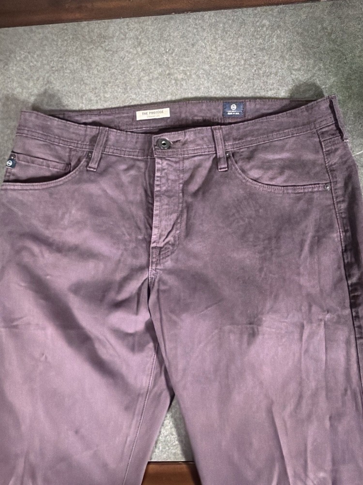 ag adriano goldschmied mens The Protege Chinos 36 X 34 Straight Leg Burgundy