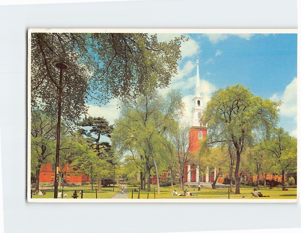 Postcard Memorial Church Harvard University Cambridge Massachusetts USA
