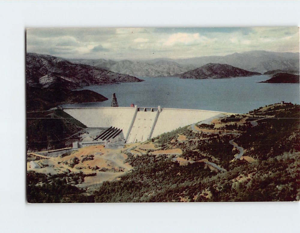 Postcard Shasta Dam California USA