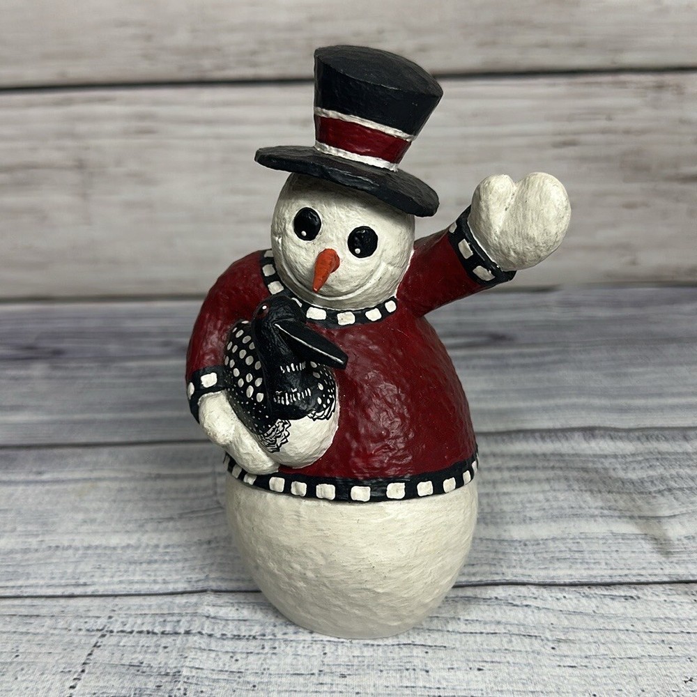 Vintage Rodney Leeseberg House of Hatten Snowman Bird/Loon hand signed 2001