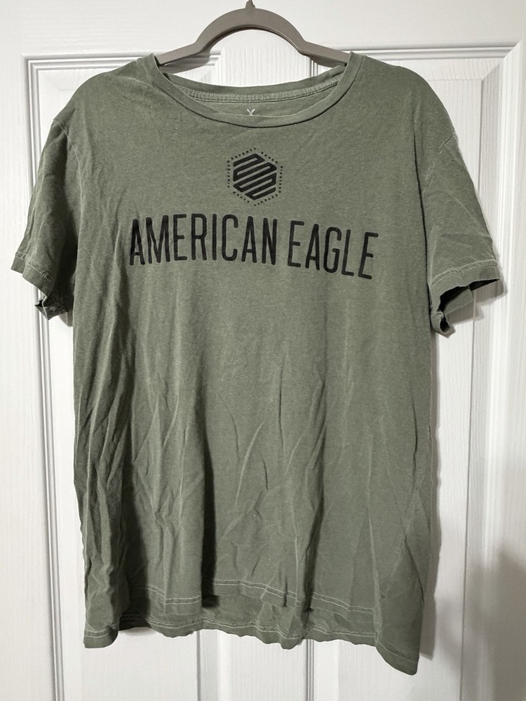 American Eagle Outfitters Green Graphic Logo Crew Neck Men's T-Shirt Size L/G