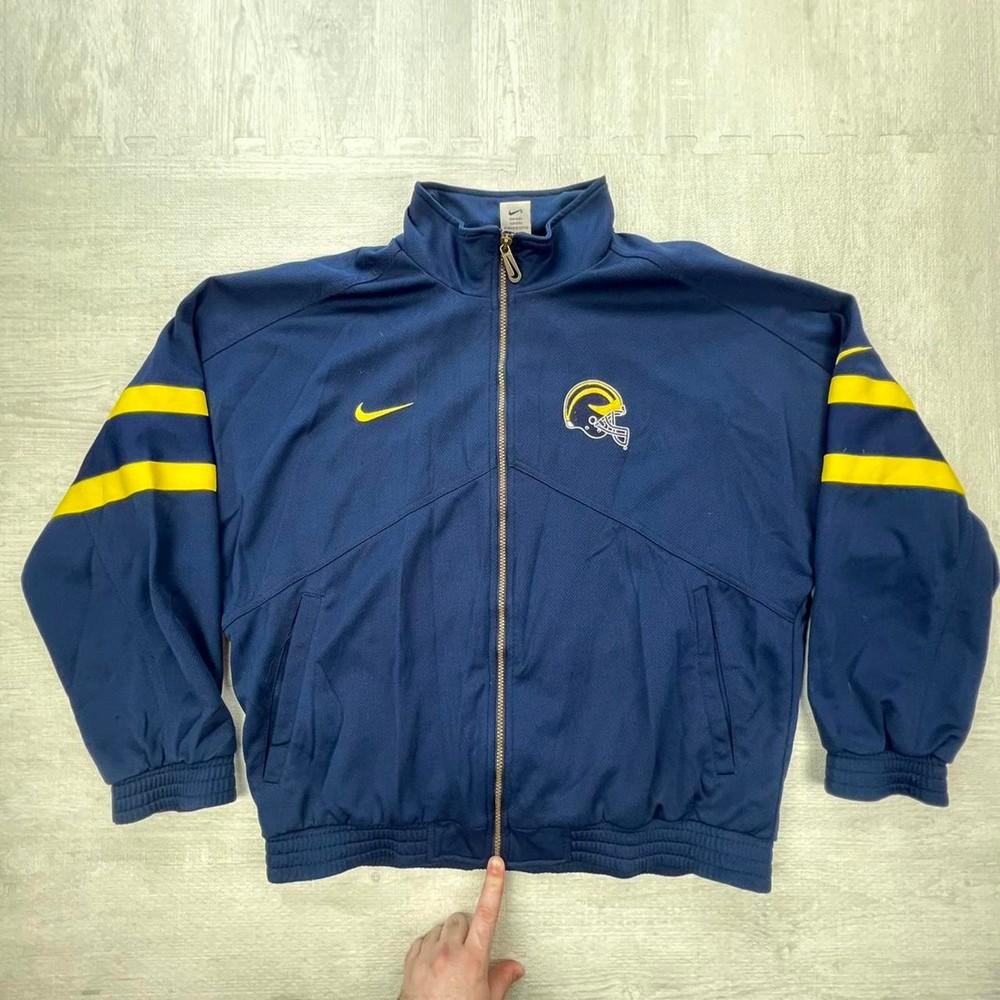 Vintage Y2K Michigan Wolverines Football Full-Zip Nike Jacket Size: L Blue NCAA