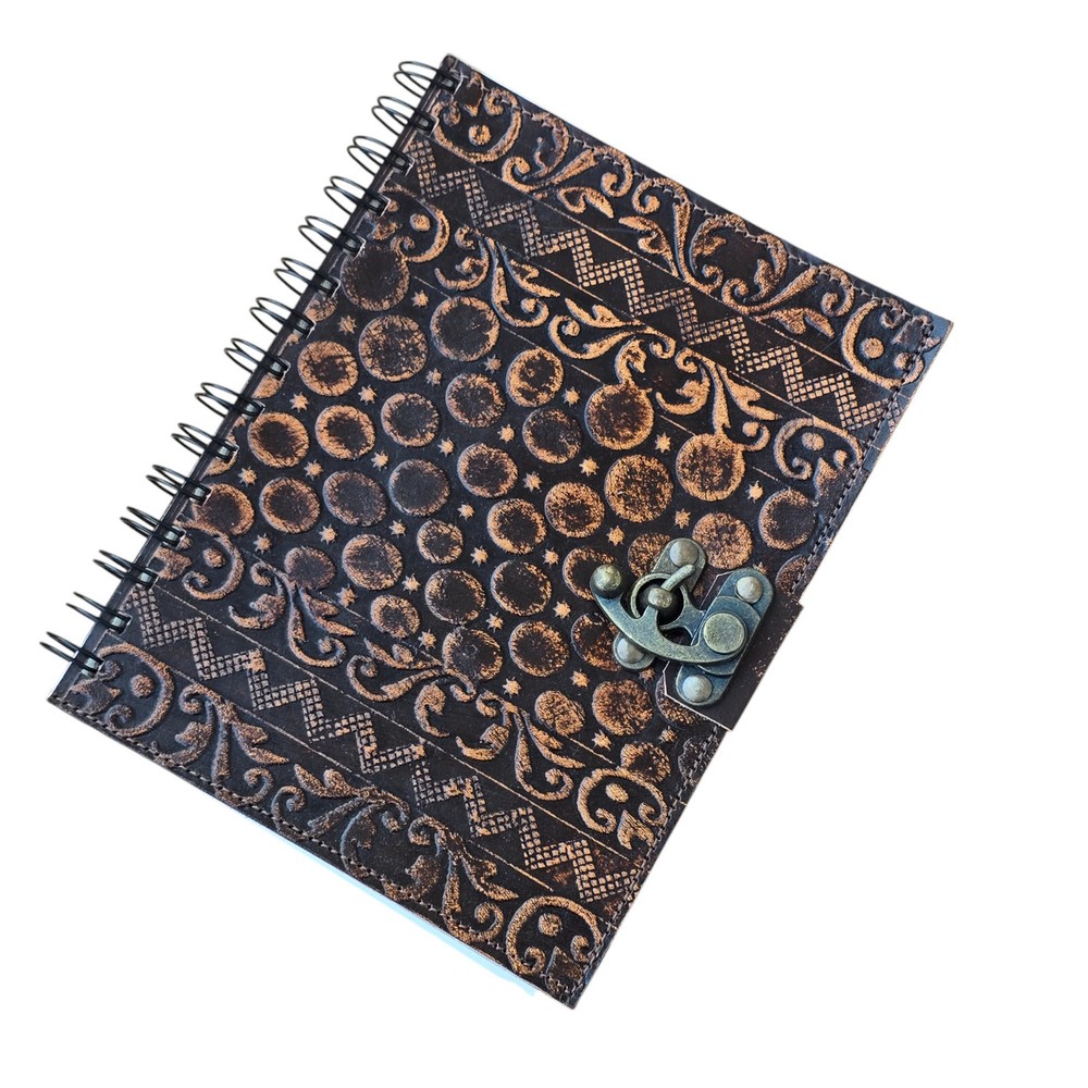 Spiral Bound Leather Journal with Metal Closure 100 Pages