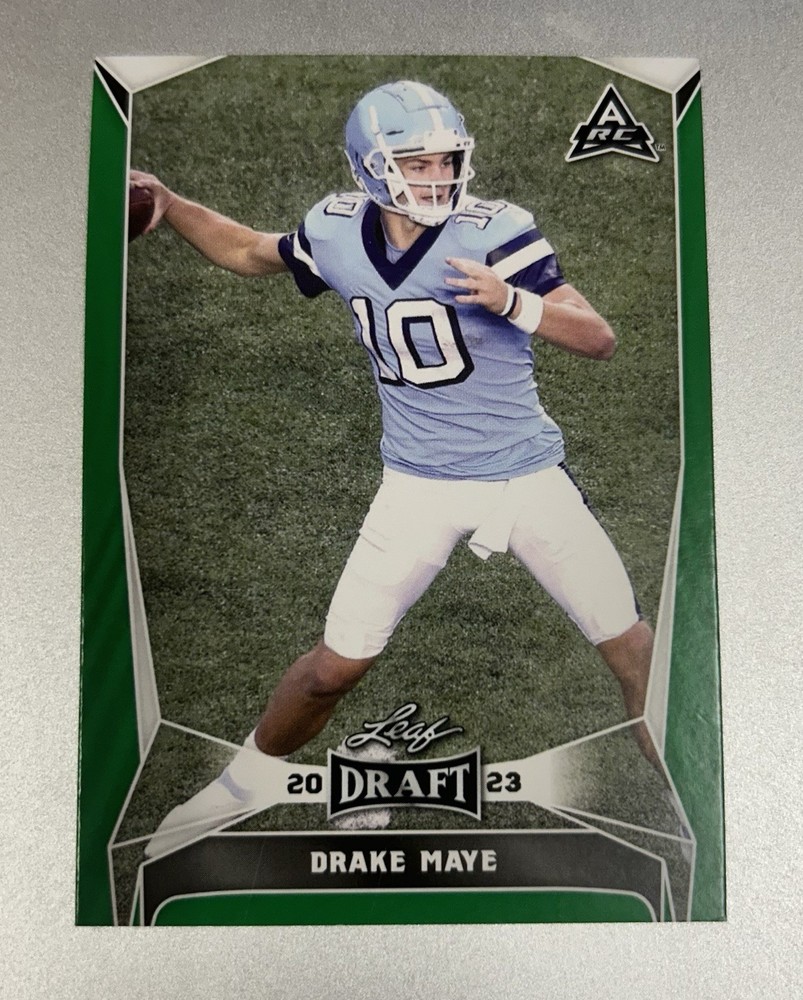 2023 Leaf Draft - Drake Maye #34 Green (RC)