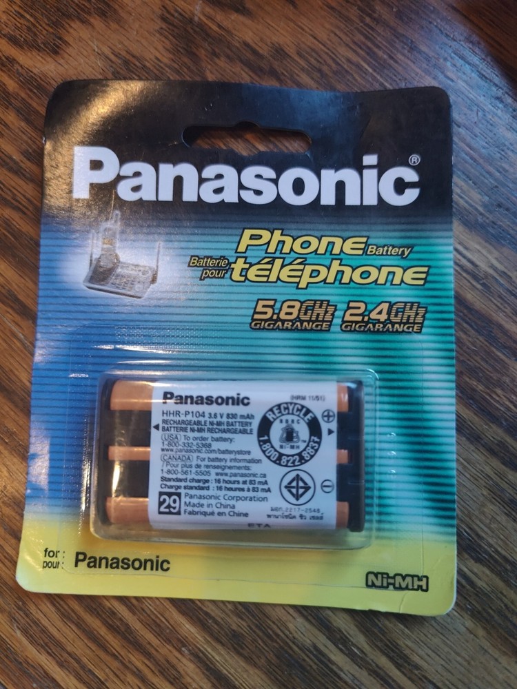 Panasonic Cordless Telephone Battery Ni-MH 5.8GHz HHR-P104A/1B (Orange)