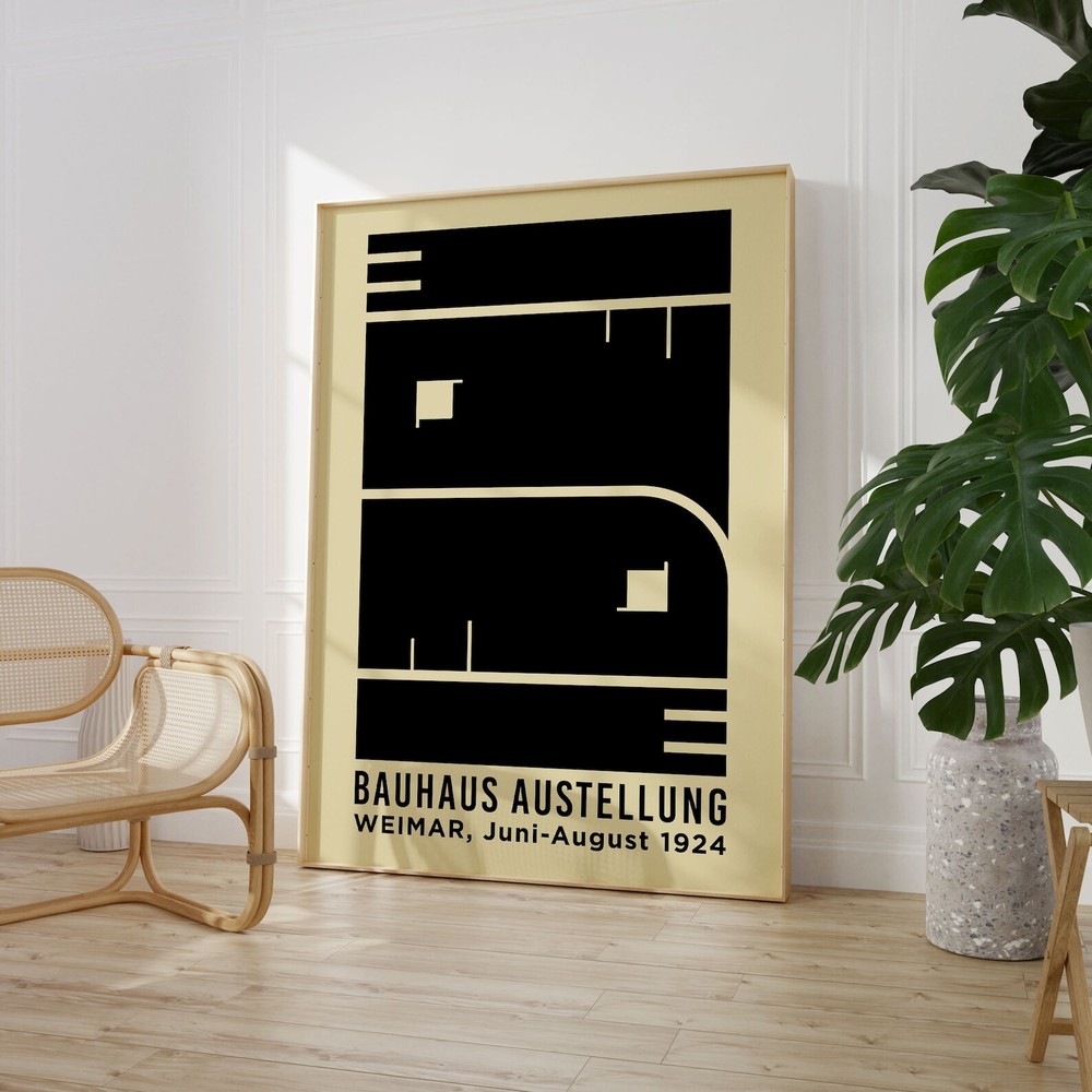 Black Bauhaus Exhibition Poster Ausstellung Vintage Poster Printable Wall Art