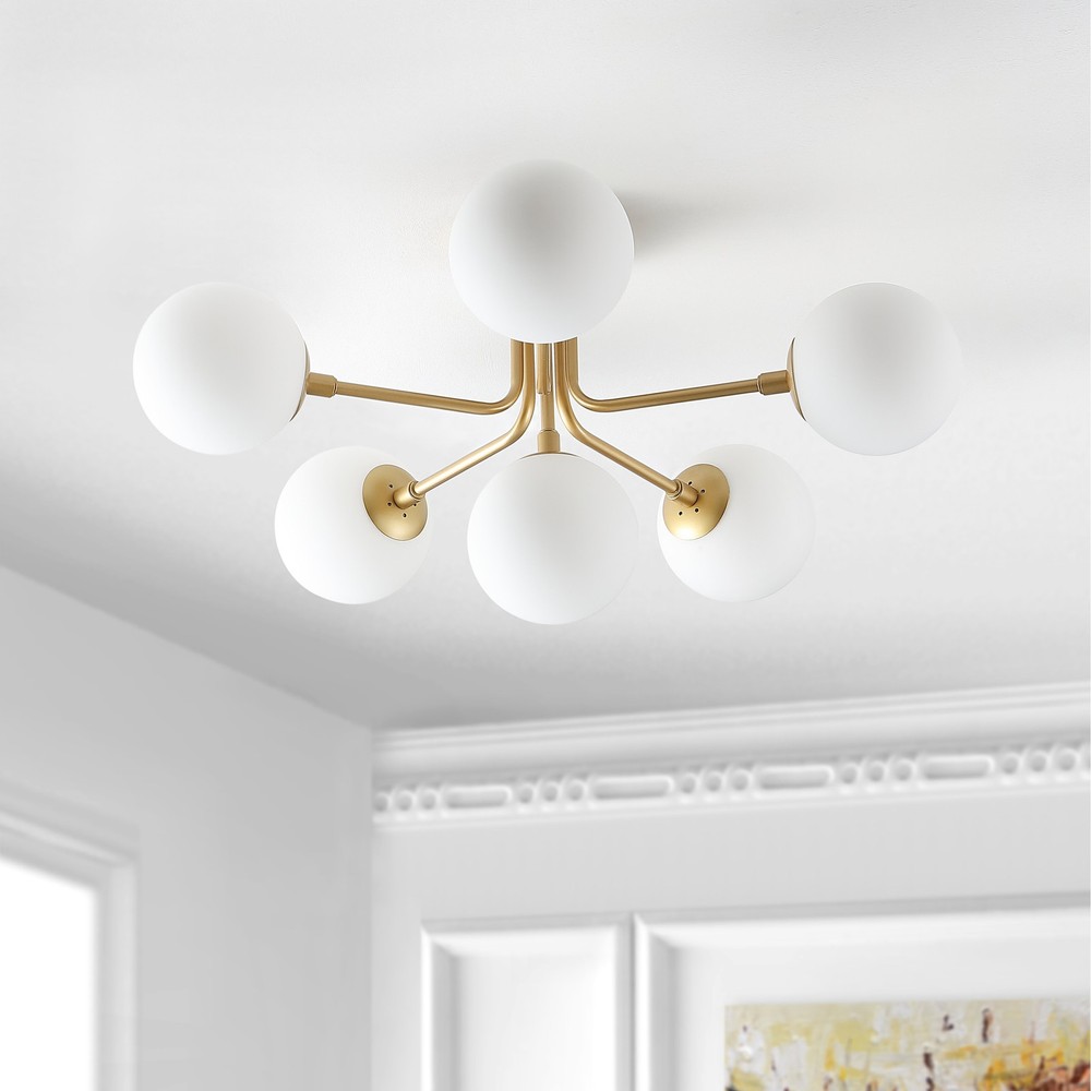 24-Inch Olivier Parisian 6-Light Modern Industrial Iron Globe Chandelier