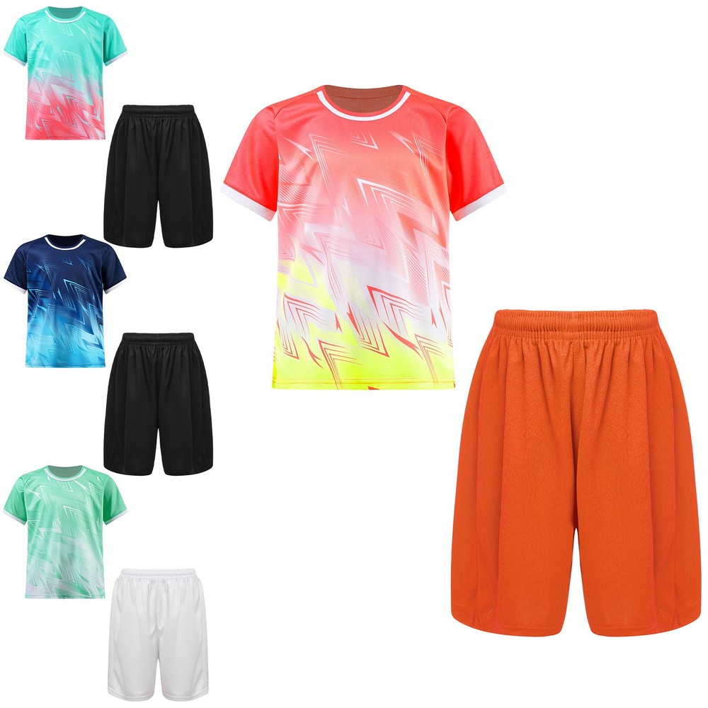 Boys Set Training Tracksuit Drawstring Elastic Waistband Outfit Football Casual