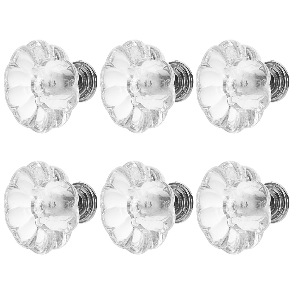 6 Crystal Cabinet Knobs for Dresser Drawers & Bedside Tables